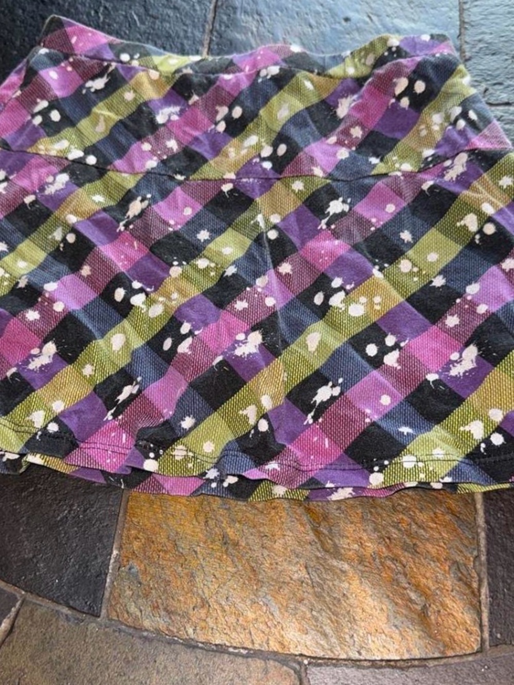 Falls Creek Pink Plaid-Trim Mini Skirt